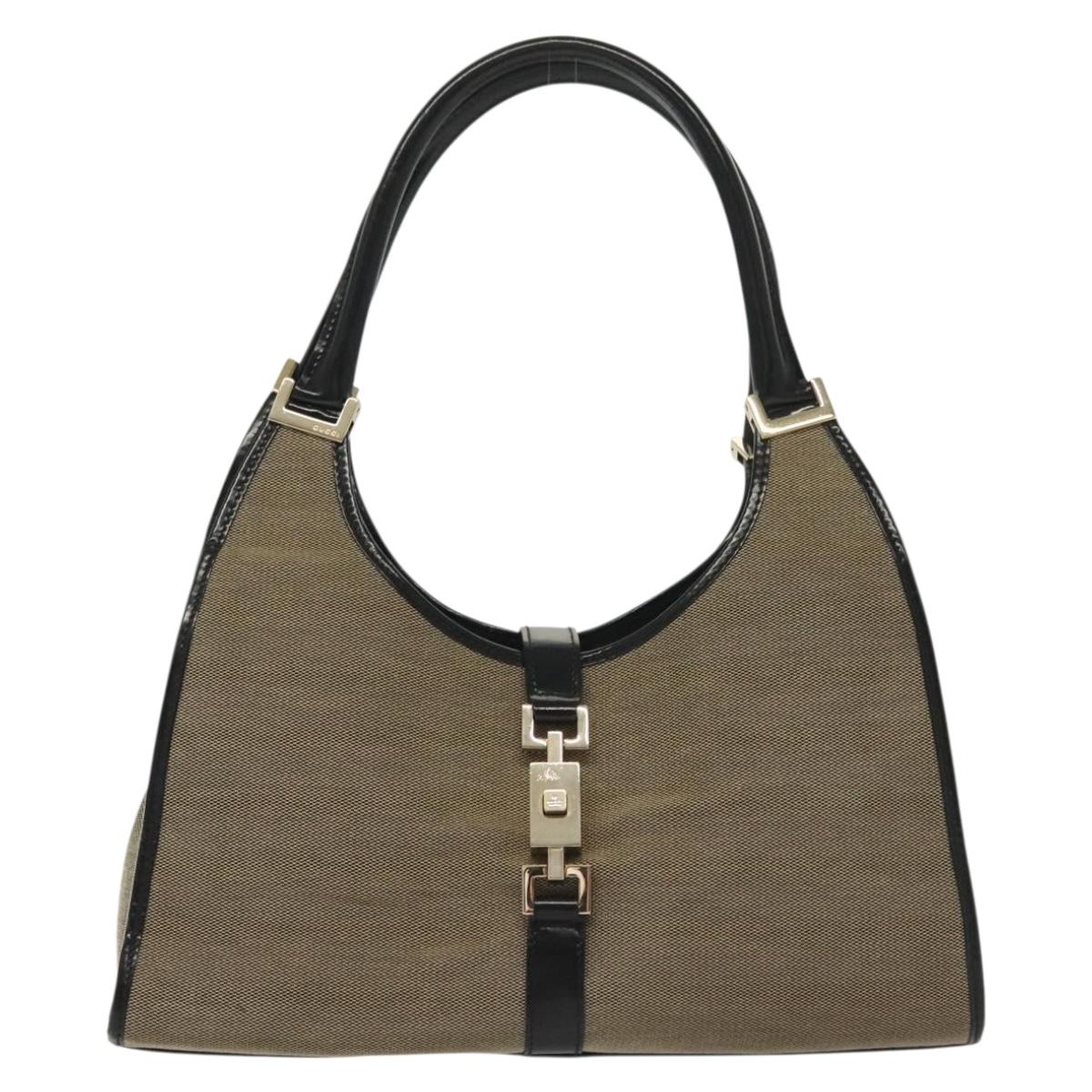 GUCCI GG Canvas Jackie Hand Bag Beige Gold 002 1067 Auth ep10589