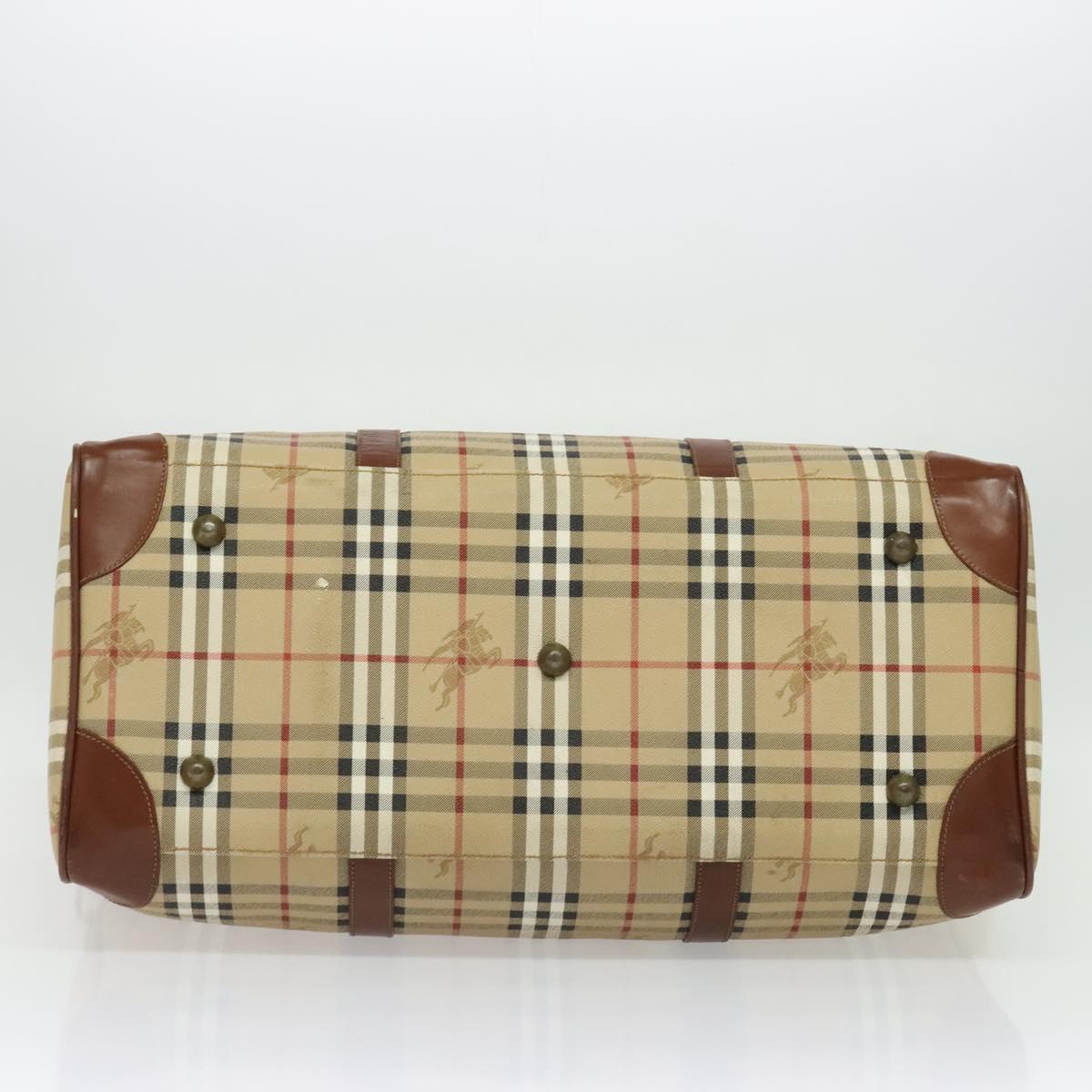 Burberrys Nova Check Boston Bag PVC 2way Beige Auth ep10591