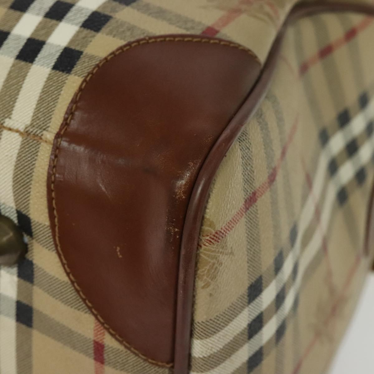 Burberrys Nova Check Boston Bag PVC 2way Beige Auth ep10591