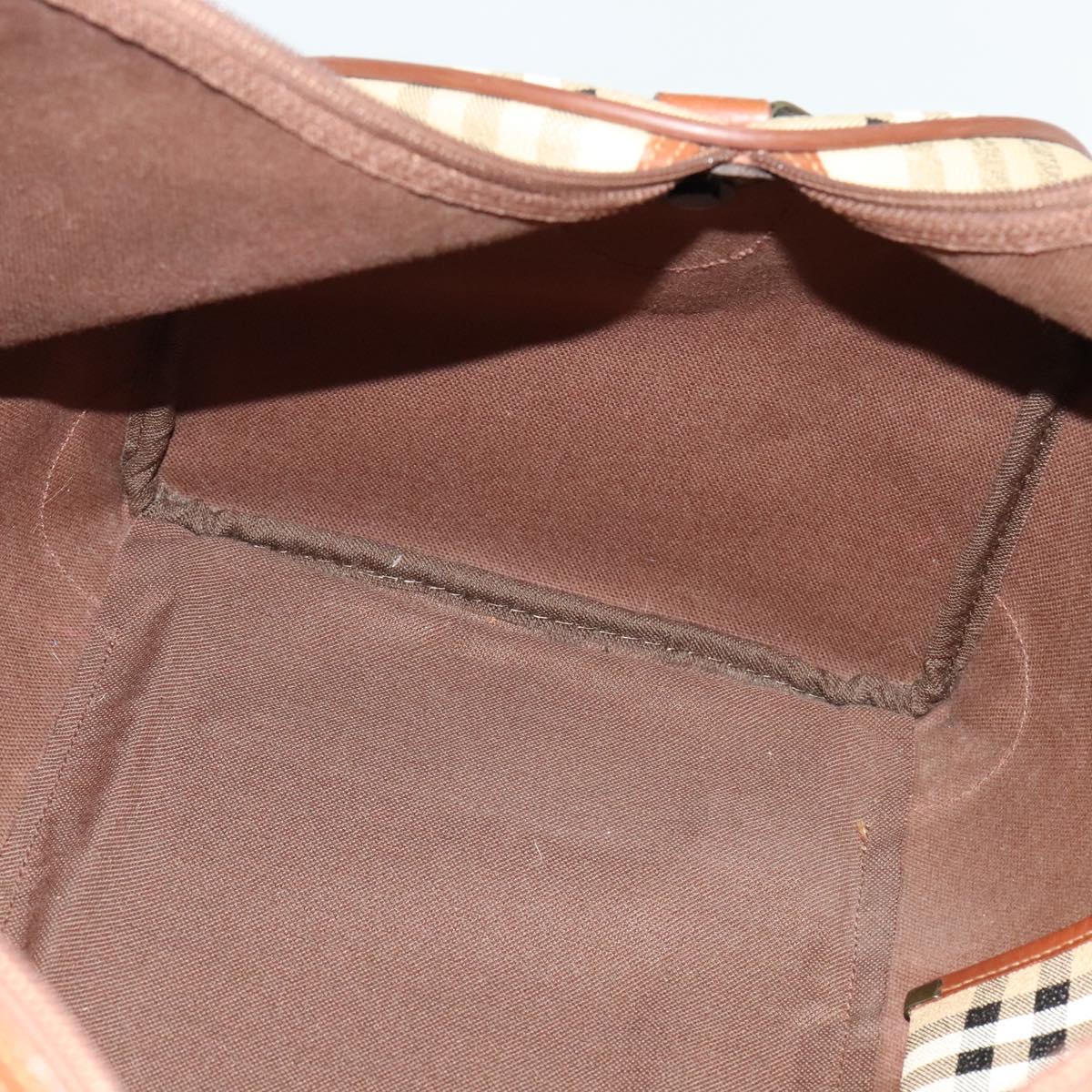 Burberrys Nova Check Boston Bag PVC 2way Beige Auth ep10591