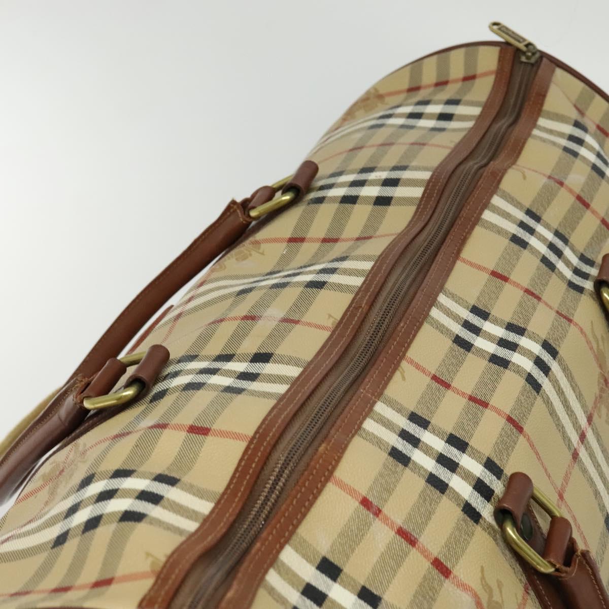 Burberrys Nova Check Boston Bag PVC 2way Beige Auth ep10591