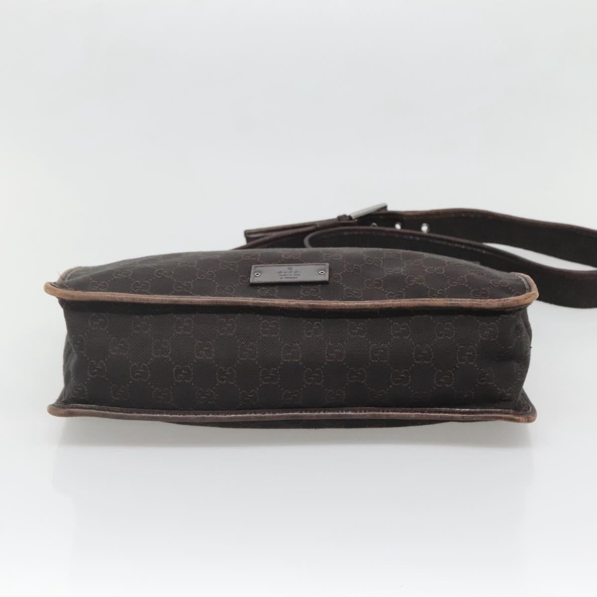 GUCCI GG Canvas Shoulder Bag Dark Brown 90656 Auth ep10594