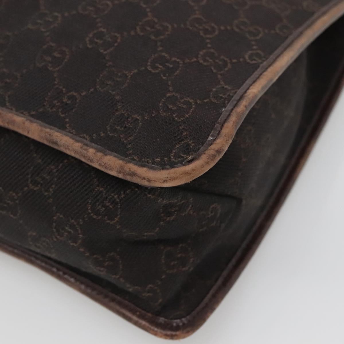 GUCCI GG Canvas Shoulder Bag Dark Brown 90656 Auth ep10594
