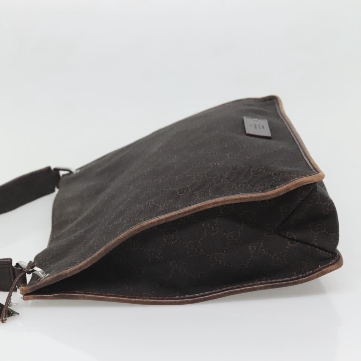 GUCCI GG Canvas Shoulder Bag Dark Brown 90656 Auth ep10594