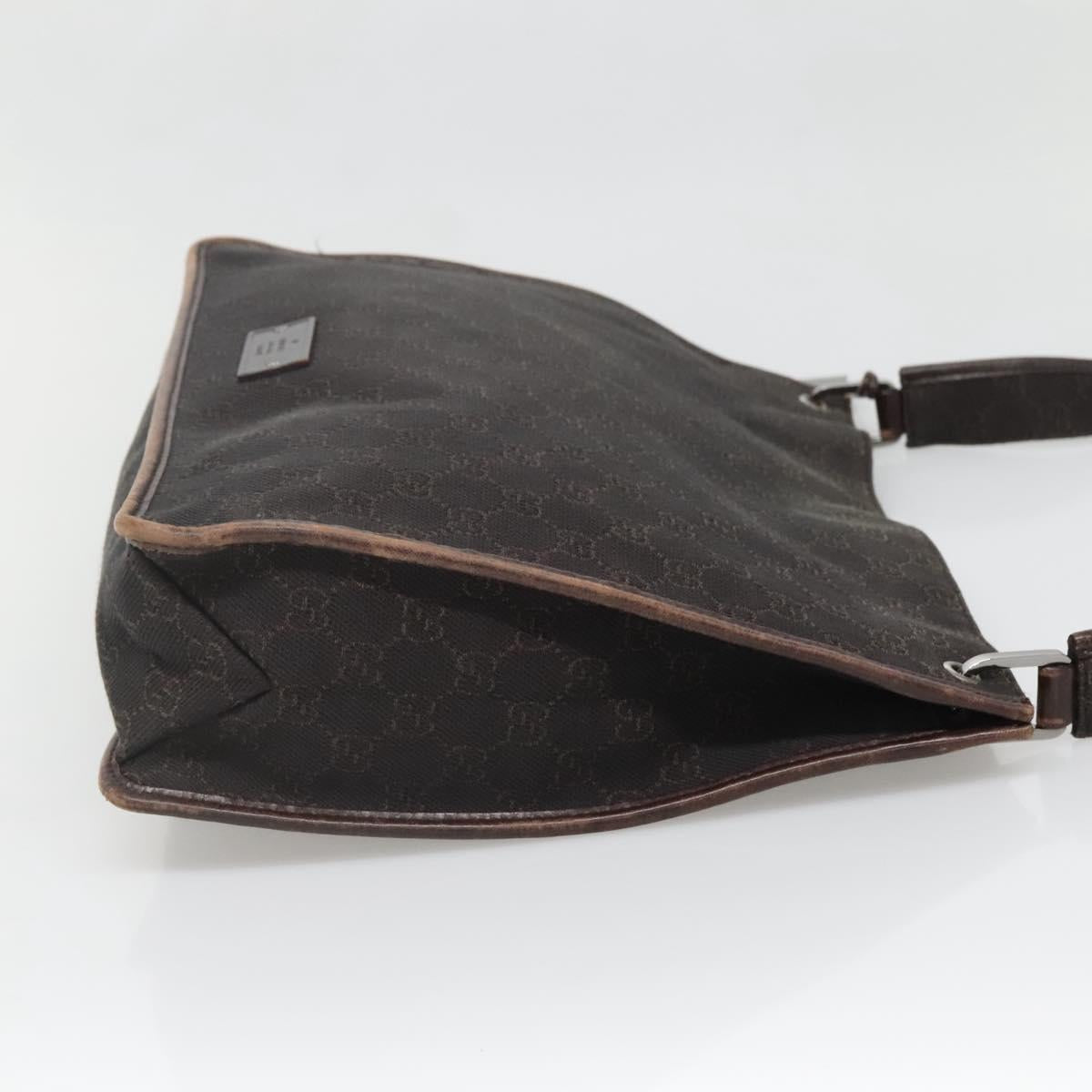 GUCCI GG Canvas Shoulder Bag Dark Brown 90656 Auth ep10594