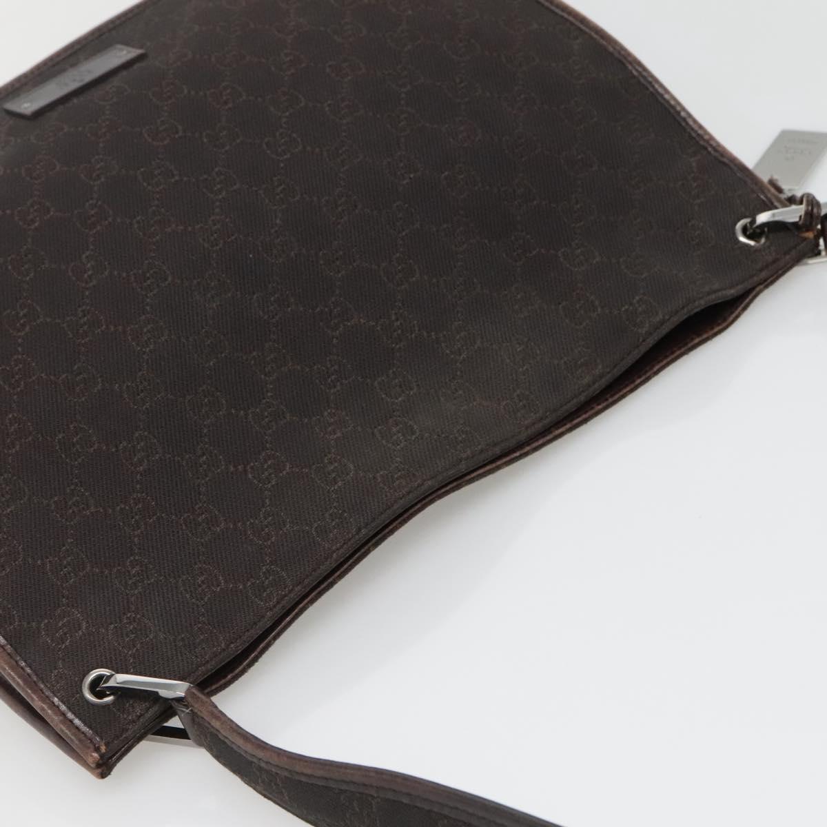 GUCCI GG Canvas Shoulder Bag Dark Brown 90656 Auth ep10594