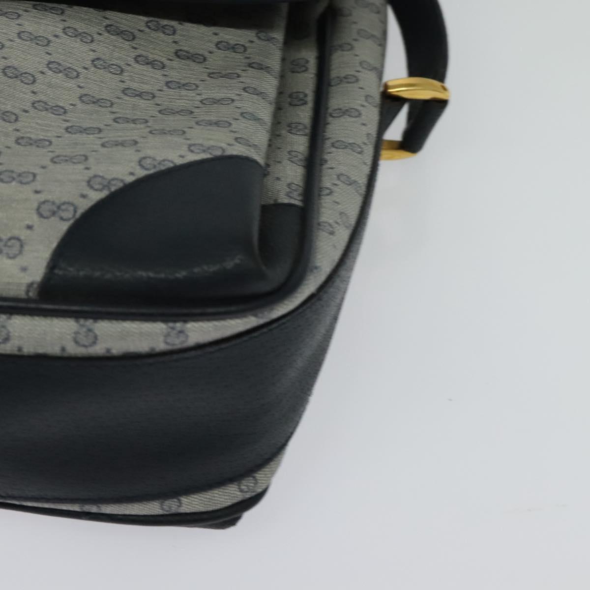 GUCCI Micro GG Supreme Shoulder Bag PVC Navy Gold 001 116 0844 Auth ep10595