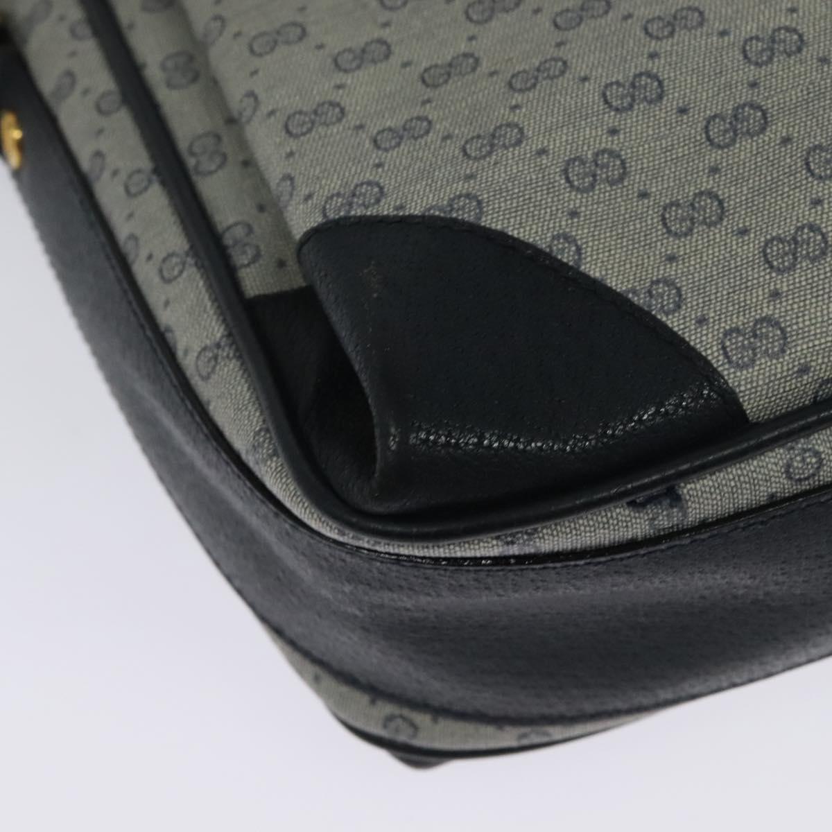 GUCCI Micro GG Supreme Shoulder Bag PVC Navy Gold 001 116 0844 Auth ep10595