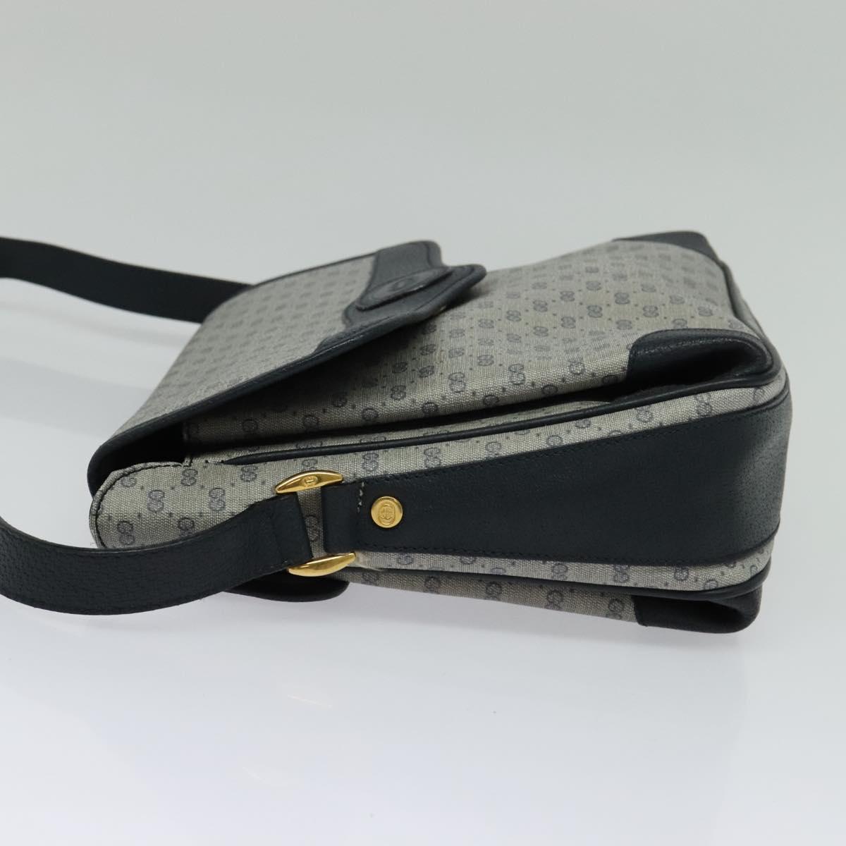 GUCCI Micro GG Supreme Shoulder Bag PVC Navy Gold 001 116 0844 Auth ep10595