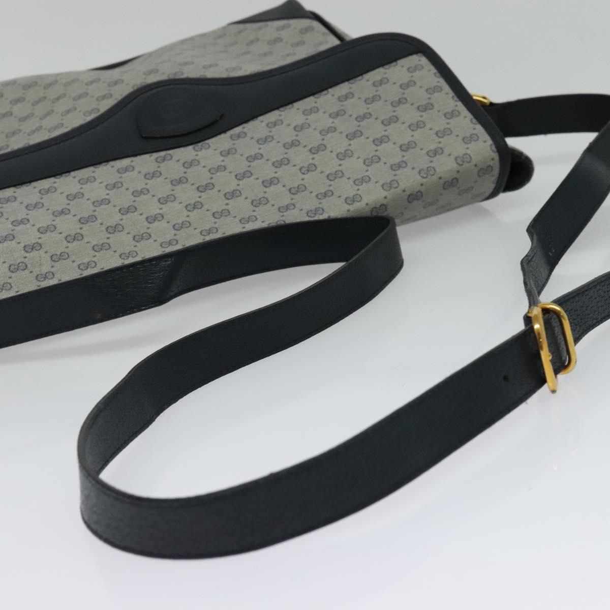 GUCCI Micro GG Supreme Shoulder Bag PVC Navy Gold 001 116 0844 Auth ep10595
