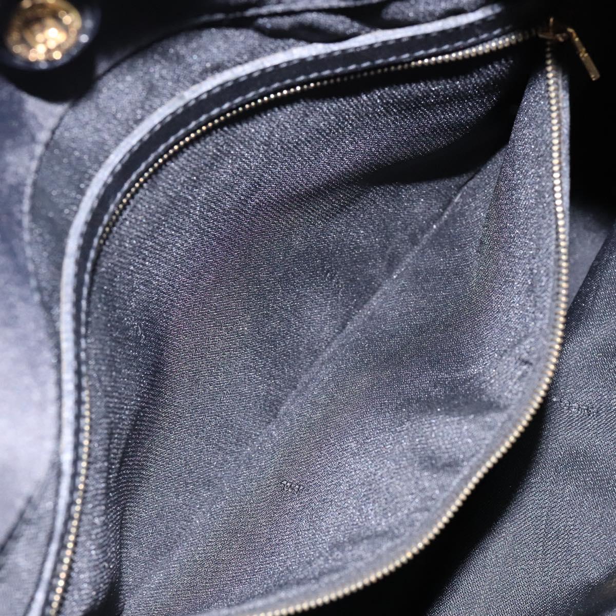 FENDI Tote Bag Nylon Black Gold Auth ep10599