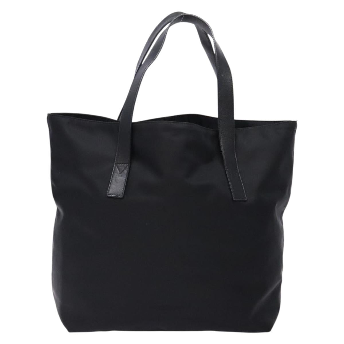FENDI Tote Bag Nylon Black Gold Auth ep10599