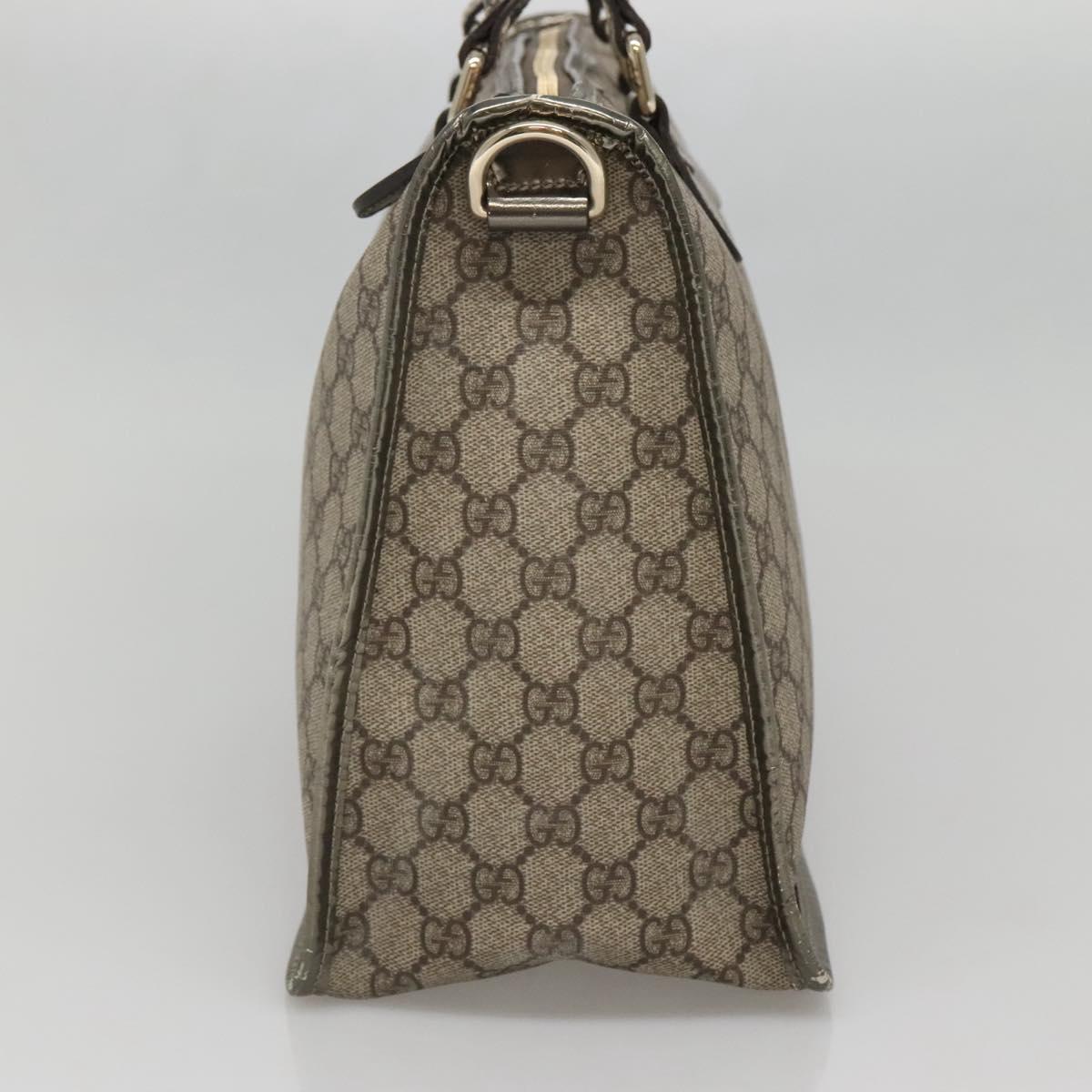 GUCCI GG Supreme Hand Bag PVC Beige Gold 190259 Auth ep10602