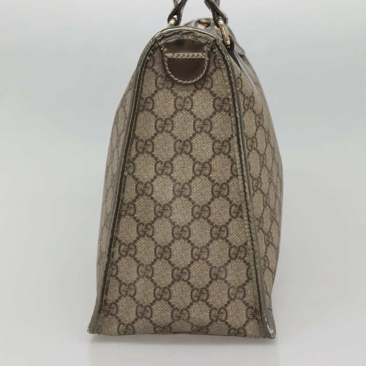 GUCCI GG Supreme Hand Bag PVC Beige Gold 190259 Auth ep10602