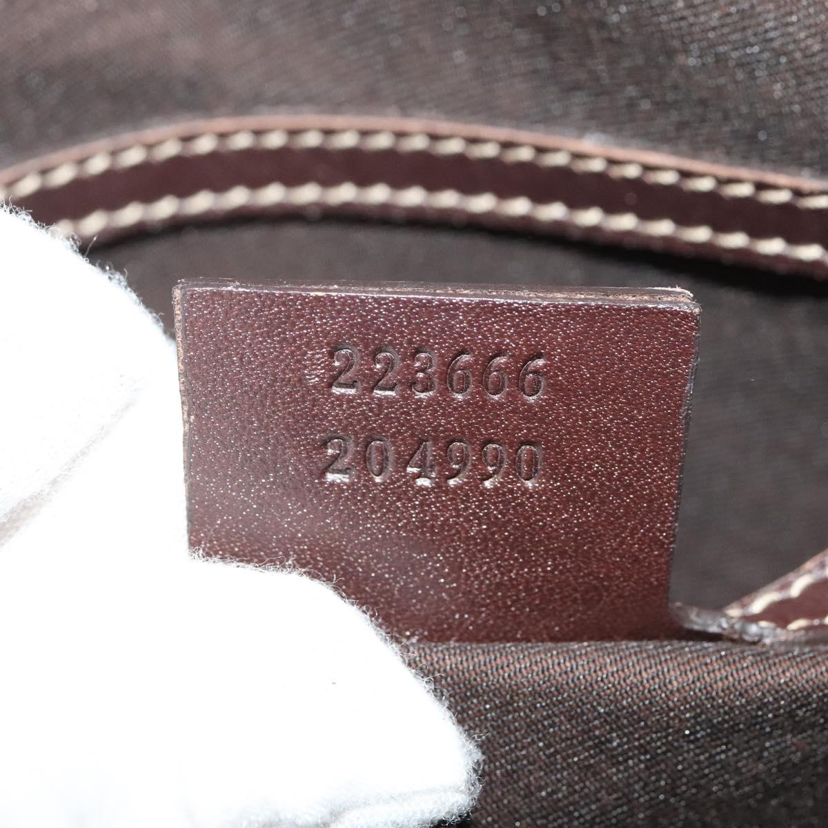 GUCCI GG Supreme Shoulder Bag PVC Beige Silver 223666 Auth ep10605
