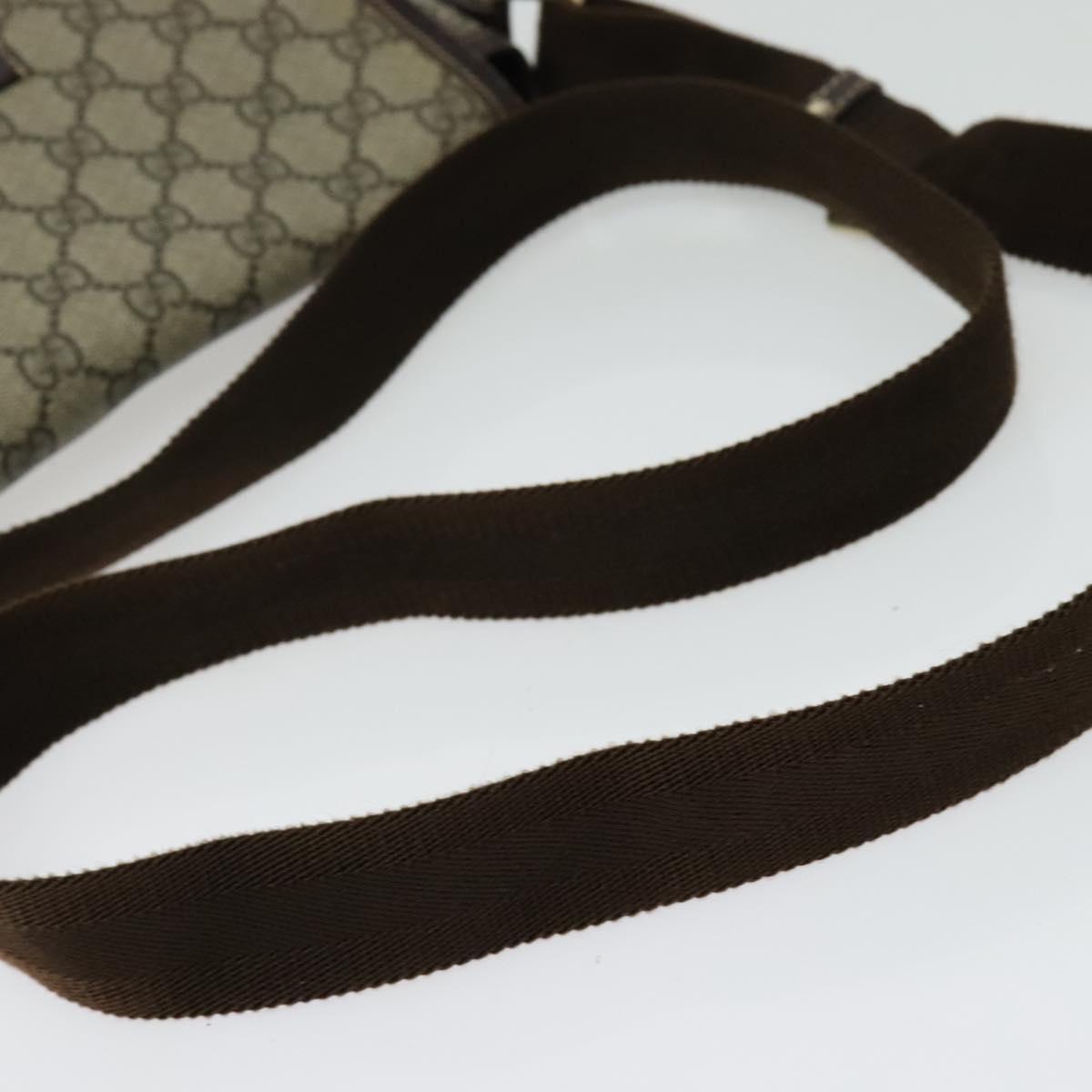GUCCI GG Supreme Shoulder Bag PVC Beige Silver 223666 Auth ep10605