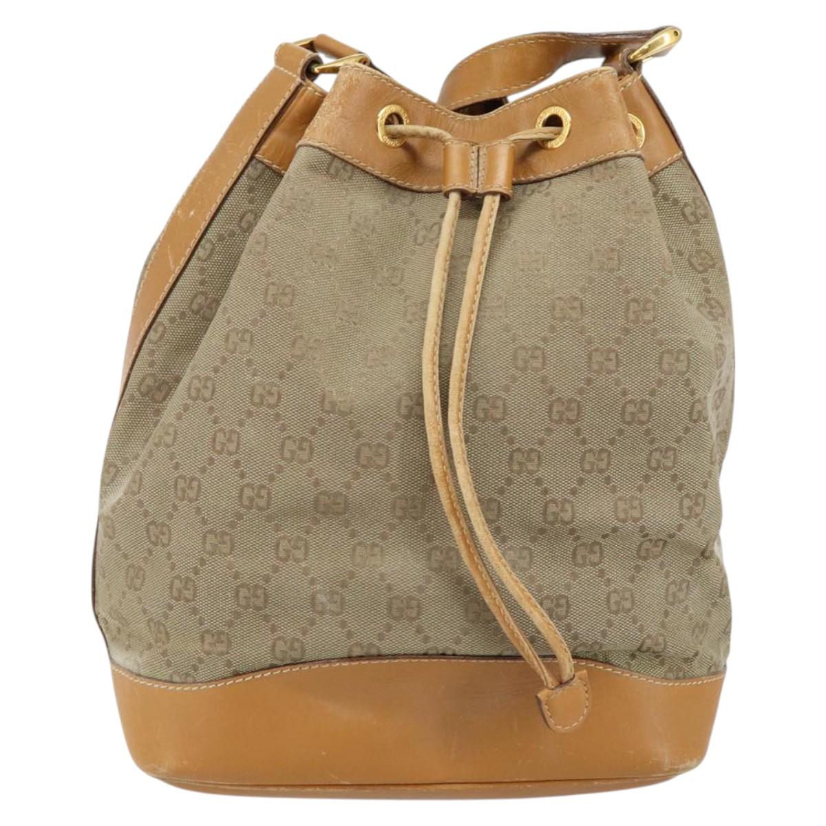 GUCCI GG Canvas Shoulder Bag Beige Gold 001 854 1627 Auth ep10612