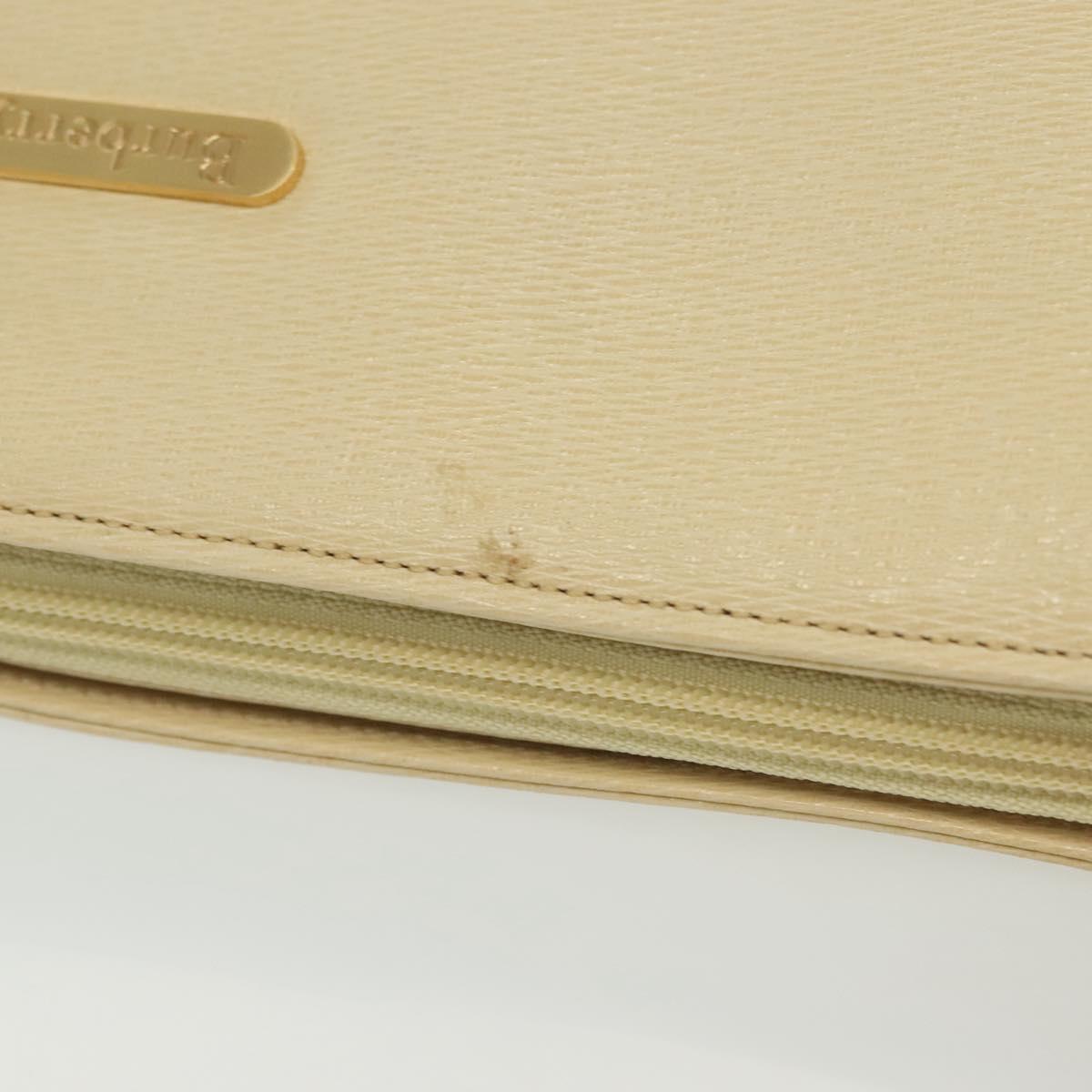Burberrys Shoulder Bag Leather Beige Gold Auth ep10651