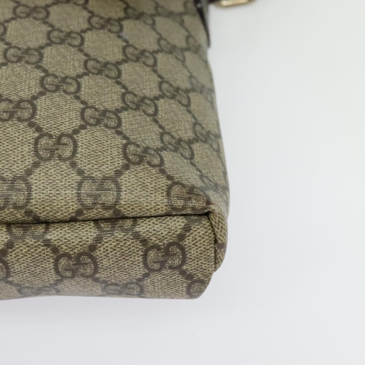 GUCCI GG Supreme Shoulder Bag PVC Beige Silver 223666 Auth ep10673