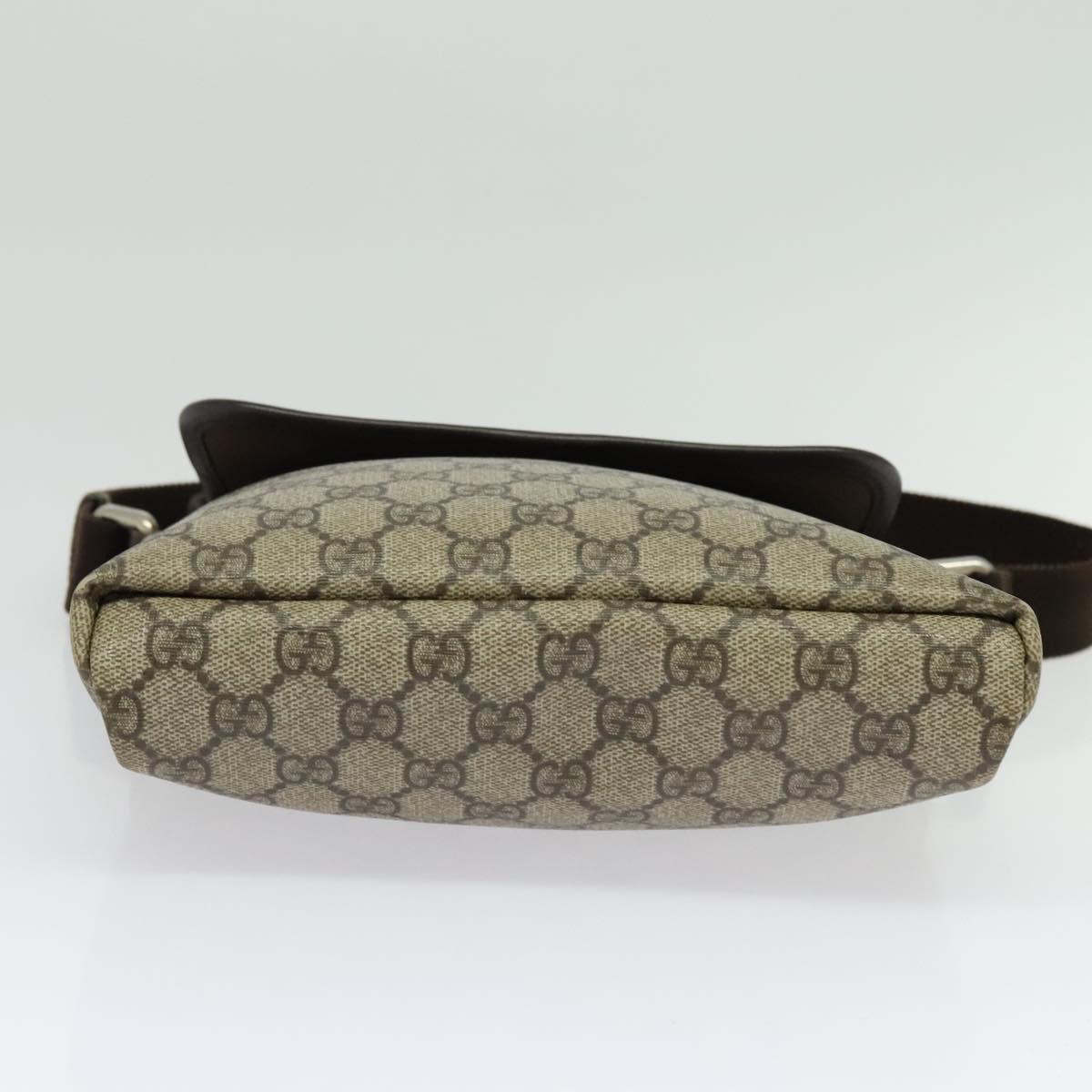 GUCCI GG Supreme Shoulder Bag PVC Beige Silver 223666 Auth ep10673