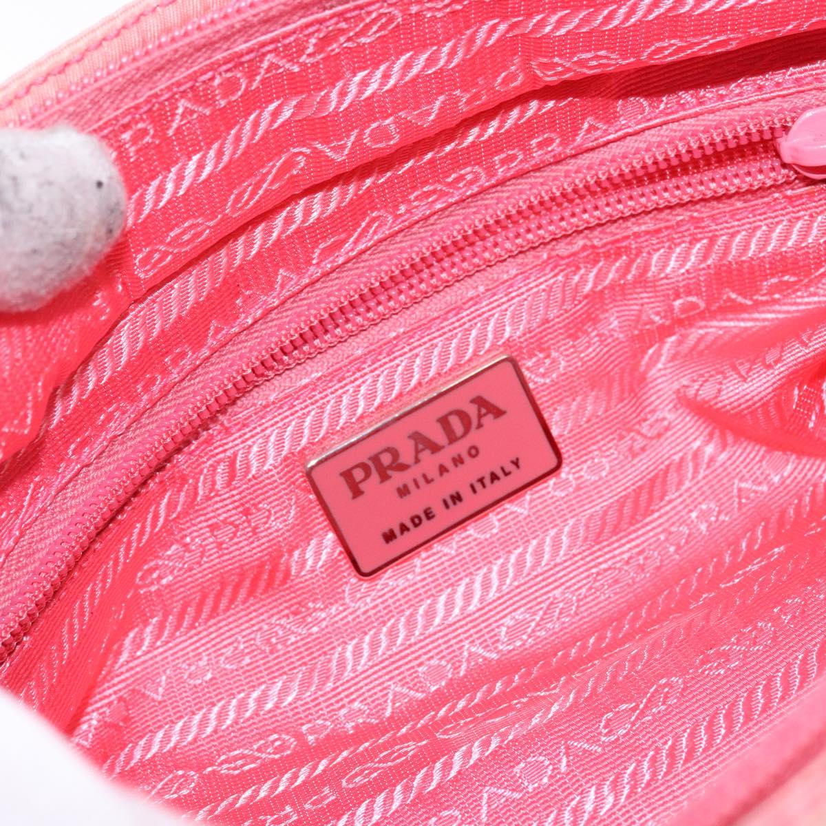 PRADA Hand Bag Nylon Pink Auth ep10674