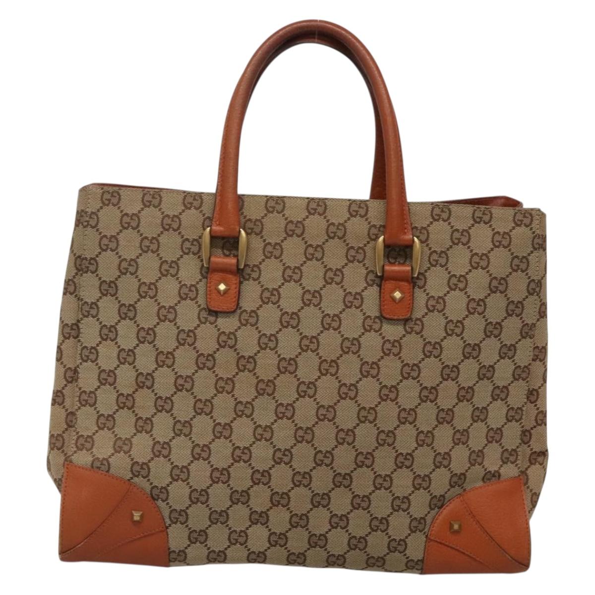 GUCCI GG Canvas Hand Bag Beige 120897 Auth ep10675