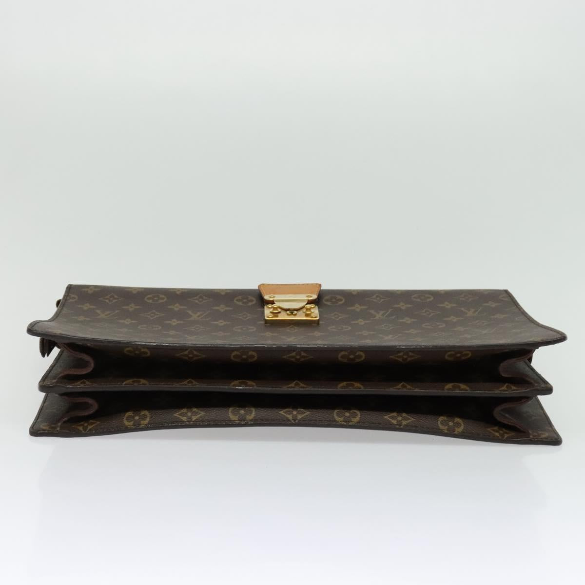 LOUIS VUITTON Monogram Serviette Fermoir Business Bag M53305 LV Auth ep10677