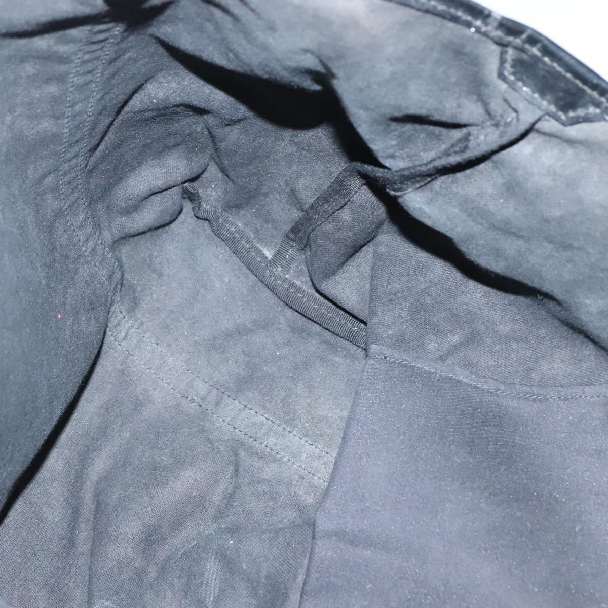 GUCCI Tote Bag Patent leather Black Gold 197953 Auth ep10681