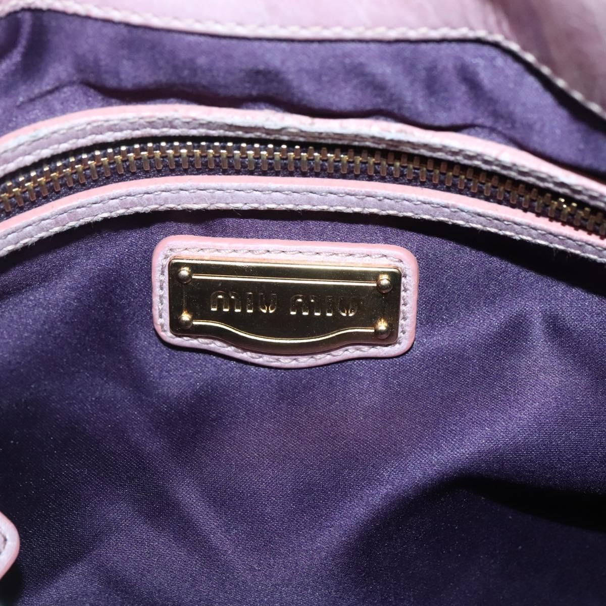 Miu Miu Matelasse Hand Bag Leather Purple Gold Auth ep10682