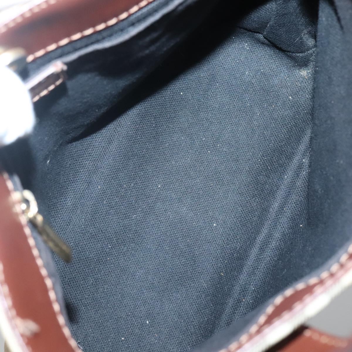BURBERRY Nova Check Hand Bag PVC Beige Gold Auth ep10695