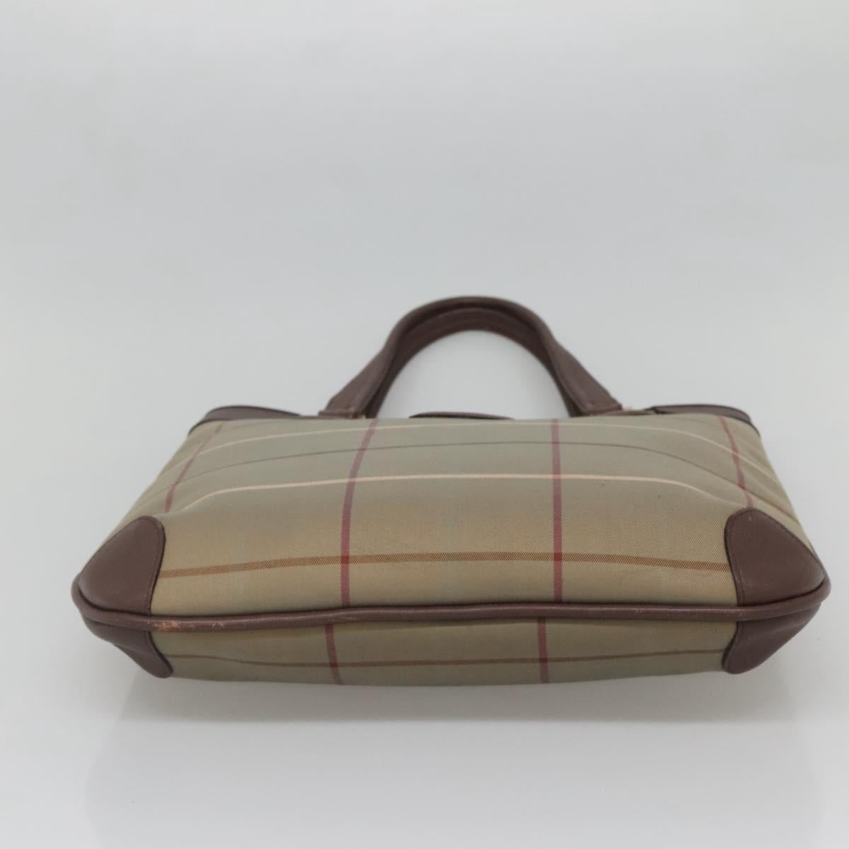 Burberrys Nova Check Tote Bag Canvas Beige Gold Auth ep10702