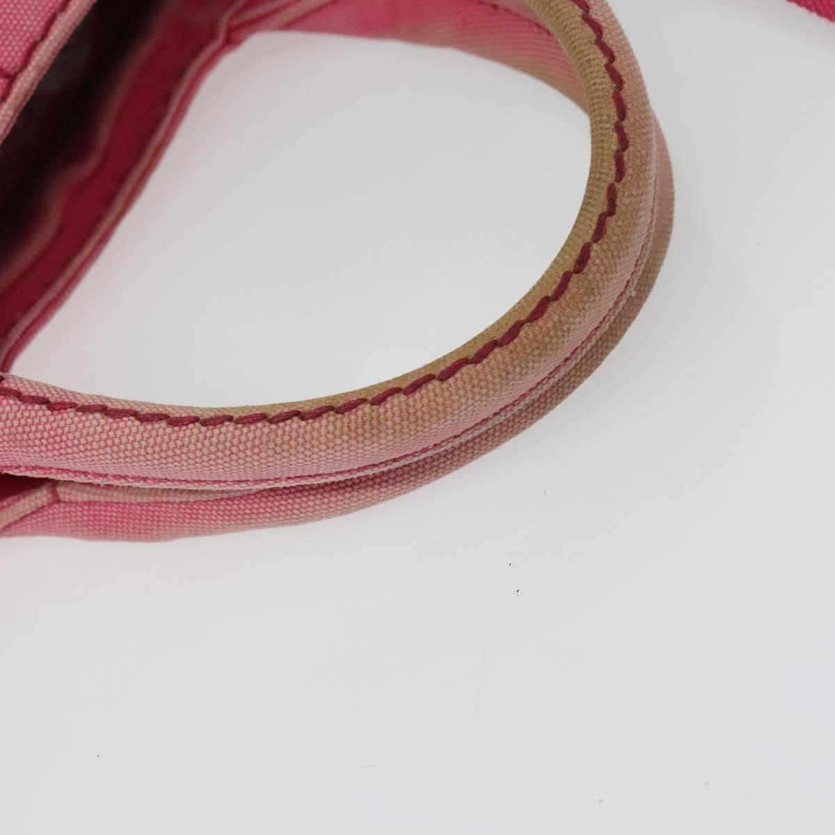 PRADA Canapa PM Hand Bag Canvas 2way Pink Gold Auth ep10705
