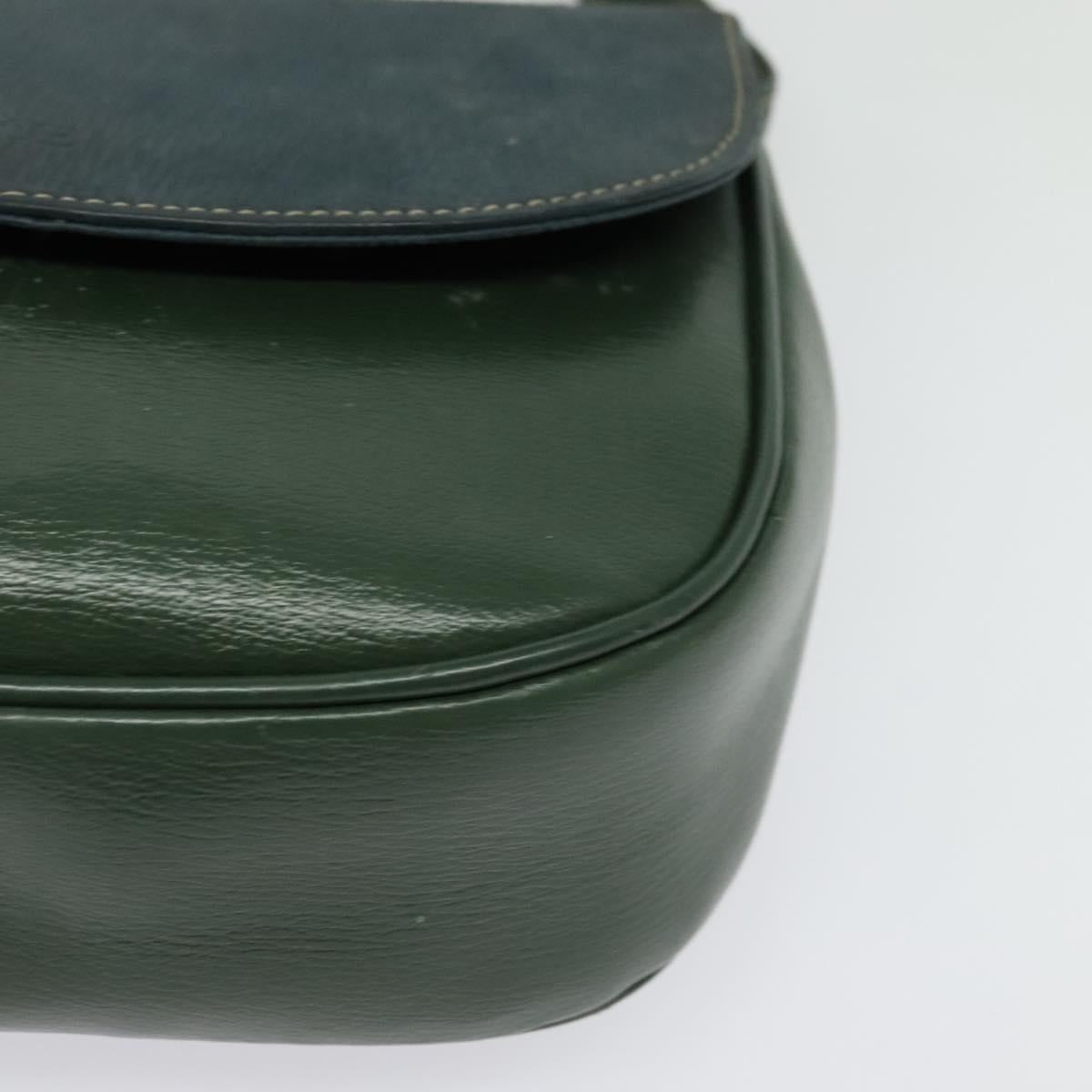 LOEWE Velazquez Hand Bag Leather 2way Green Gold Auth ep10716