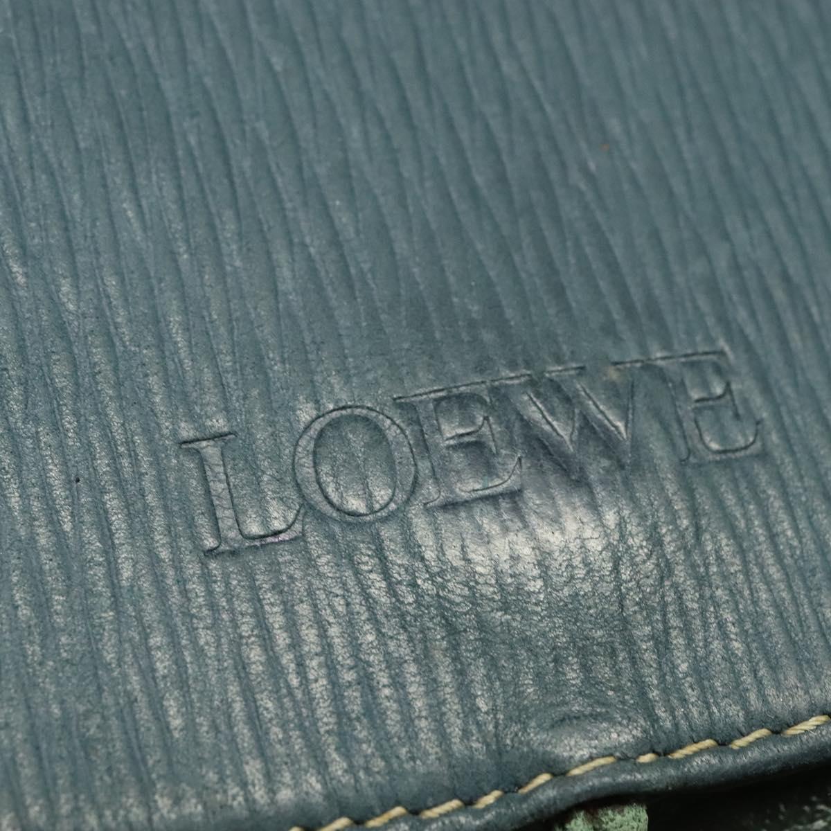 LOEWE Velazquez Hand Bag Leather 2way Green Gold Auth ep10716