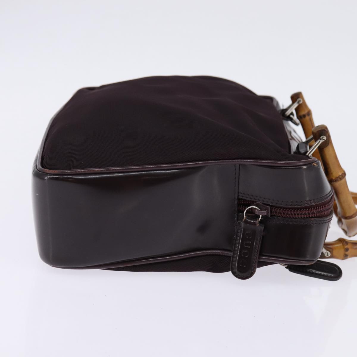GUCCI Bamboo Hand Bag Nylon 2way Black Silver 000 0538 Auth ep10728