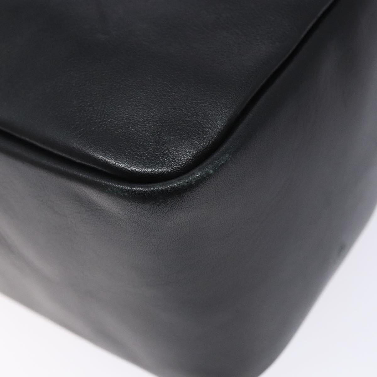 GUCCI Bamboo Hand Bag Leather Black Gold 000 3444 0575 Auth ep10729