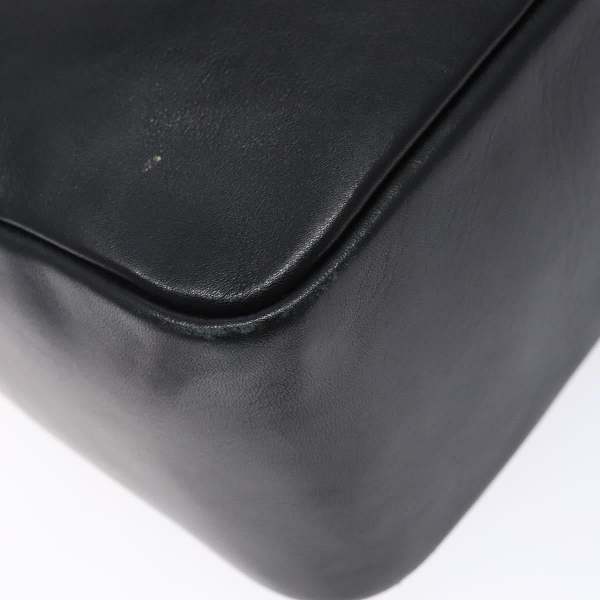 GUCCI Bamboo Hand Bag Leather Black Gold 000 3444 0575 Auth ep10729