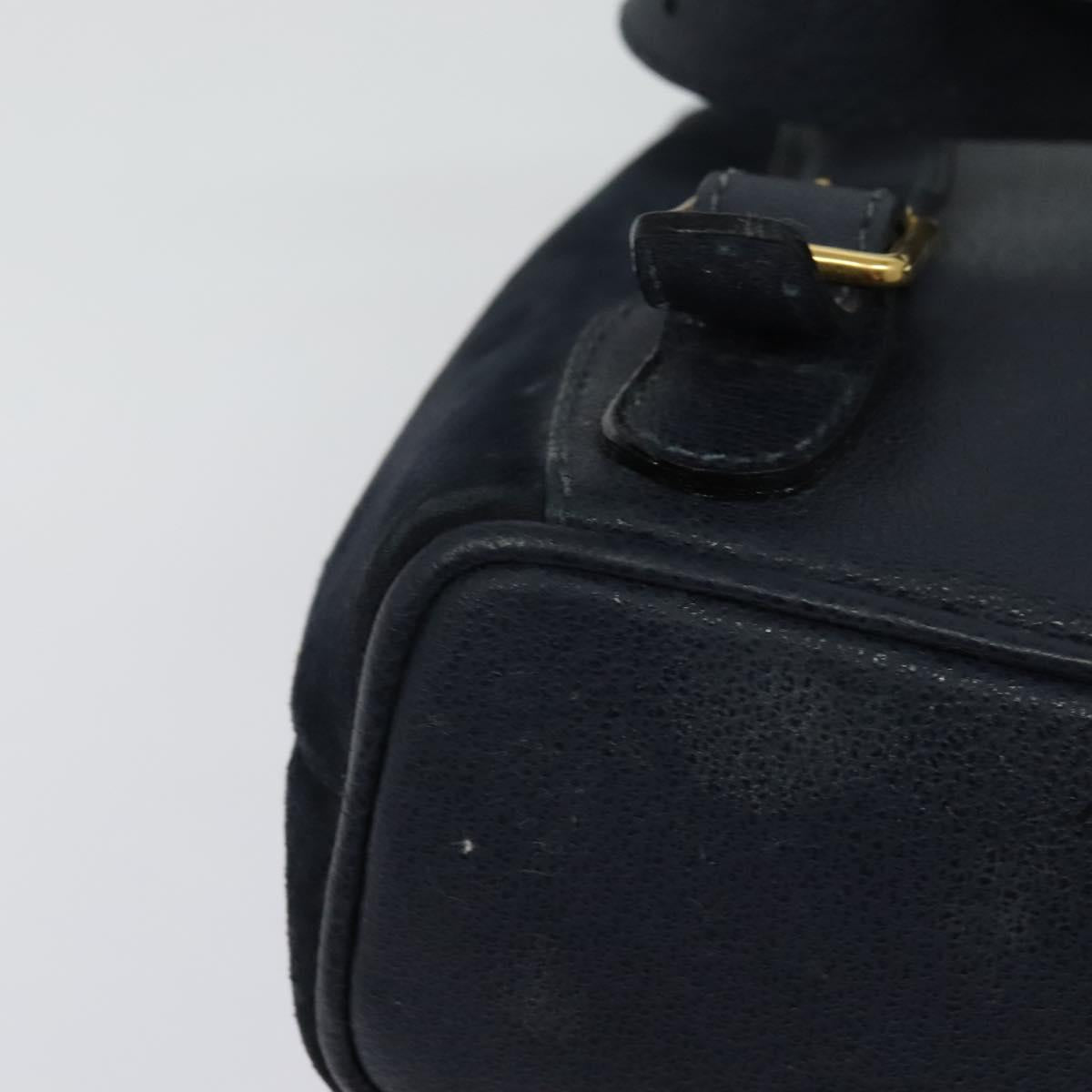GUCCI Bamboo Backpack Suede Navy Gold 003 2034 0030 Auth ep10733