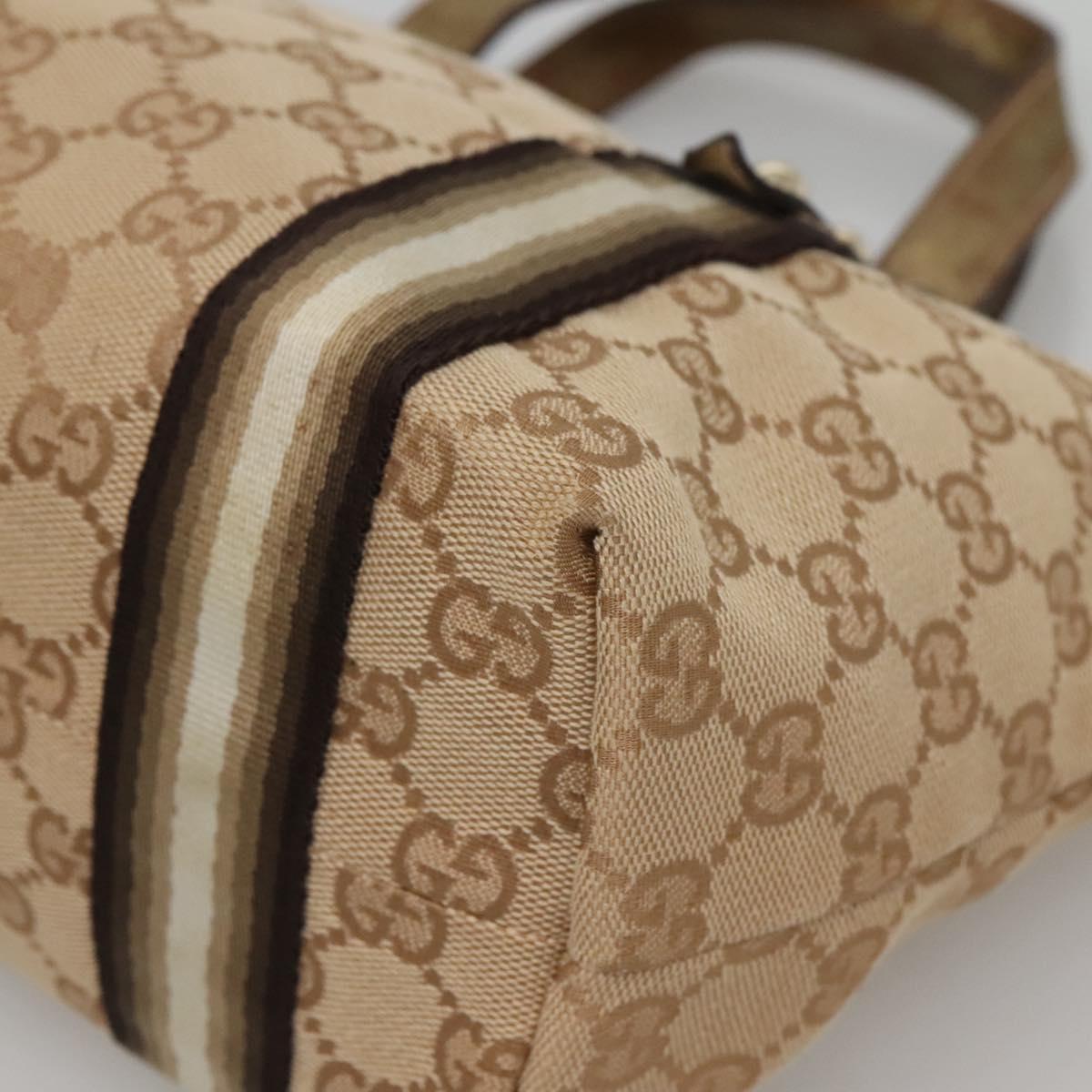 GUCCI GG Canvas Hand Bag Beige Gold 139261 Auth ep10747