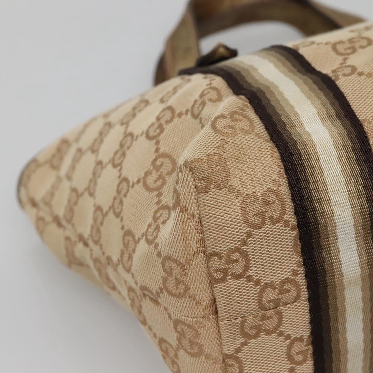 GUCCI GG Canvas Hand Bag Beige Gold 139261 Auth ep10747