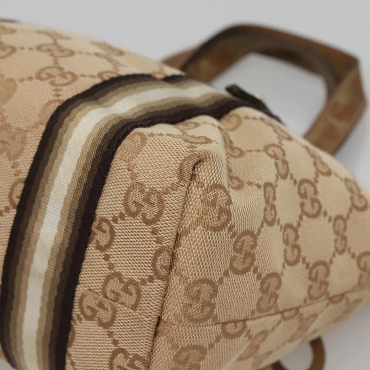 GUCCI GG Canvas Hand Bag Beige Gold 139261 Auth ep10747