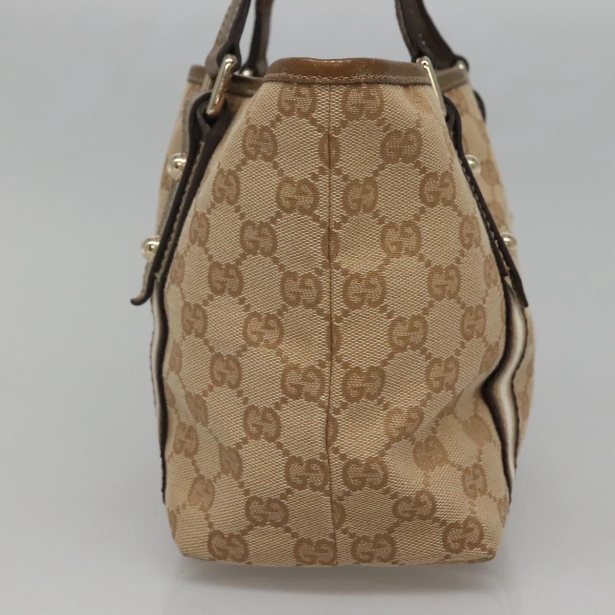 GUCCI GG Canvas Hand Bag Beige Gold 139261 Auth ep10747