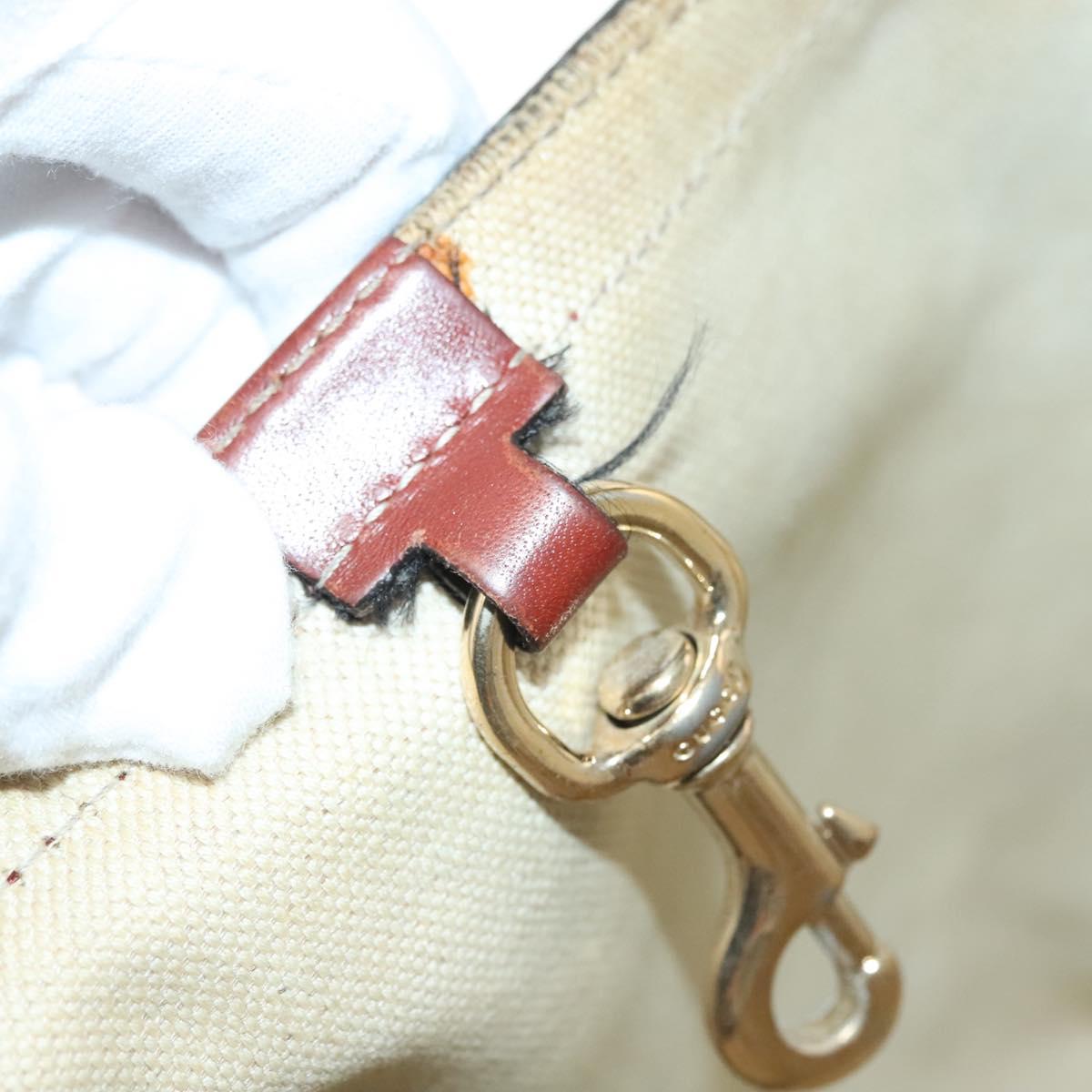 GUCCI GG Canvas Tote Bag Beige Gold 247209 Auth ep10749