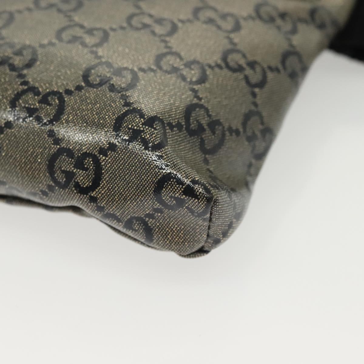 GUCCI GG Crystal Waist bag Coated Canvas Black Gold 28566 Auth ep10750