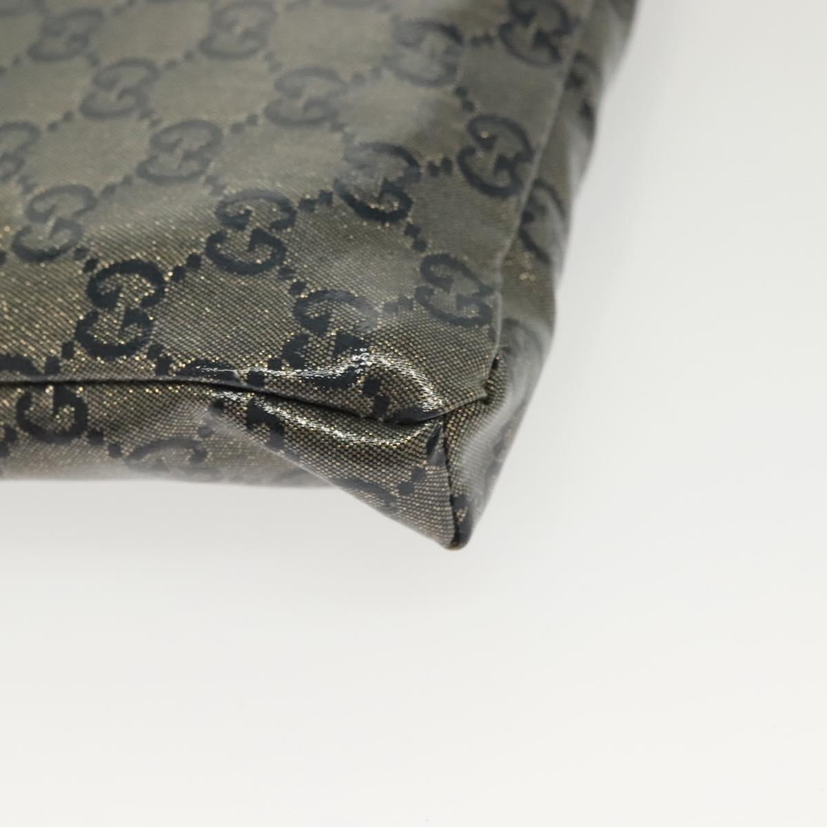 GUCCI GG Crystal Waist bag Coated Canvas Black Gold 28566 Auth ep10750