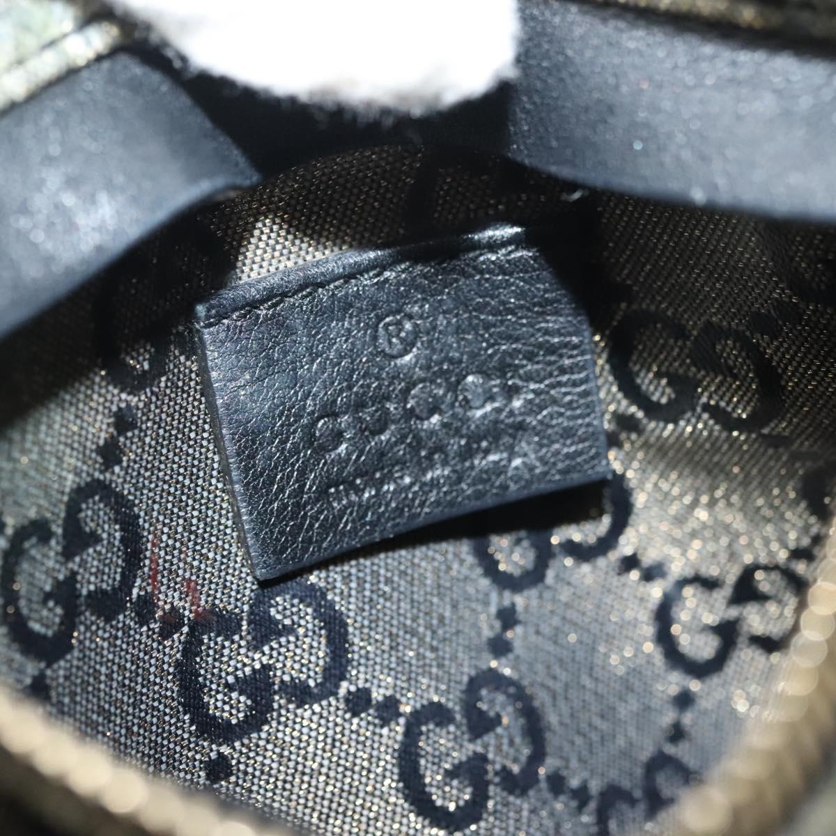GUCCI GG Crystal Waist bag Coated Canvas Black Gold 28566 Auth ep10750