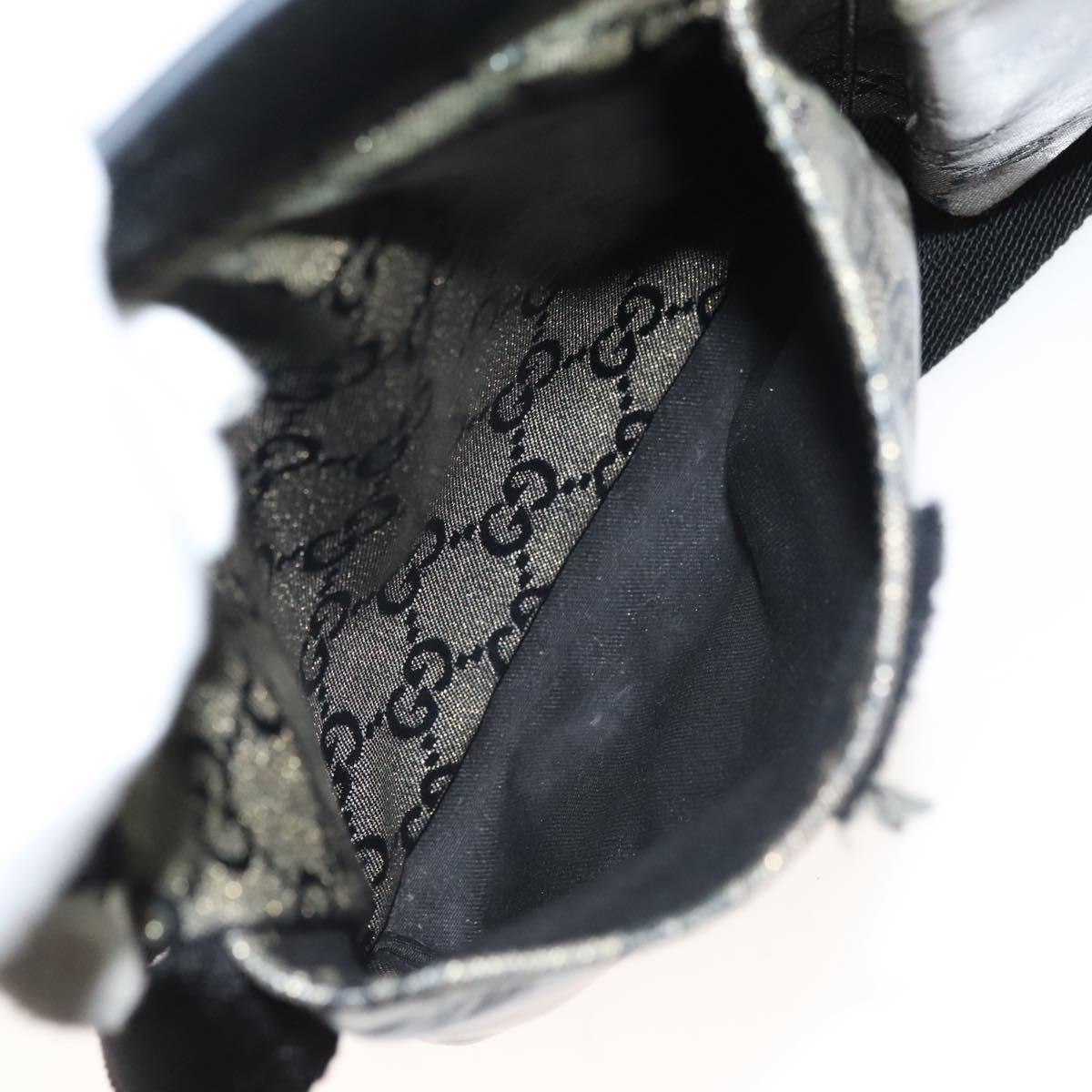 GUCCI GG Crystal Waist bag Coated Canvas Black Gold 28566 Auth ep10750