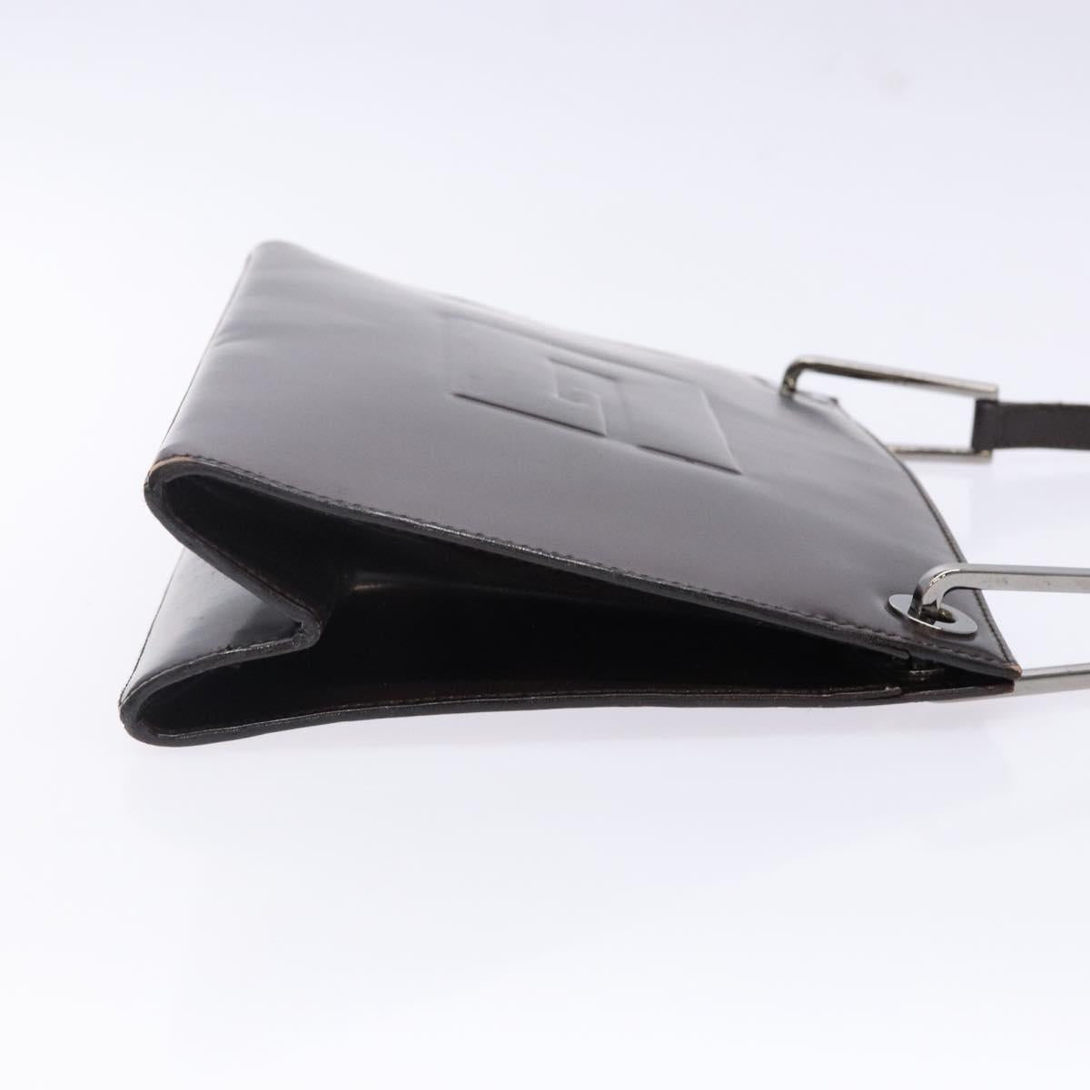 GUCCI Shoulder Bag Patent leather Brown Silver 001 3034 1705 Auth ep10769