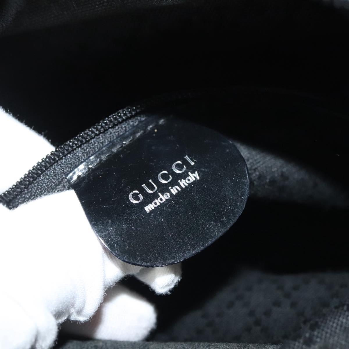 GUCCI Bamboo Hand Bag Nylon 2way Black Silver 000 2265 0581 Auth ep10773