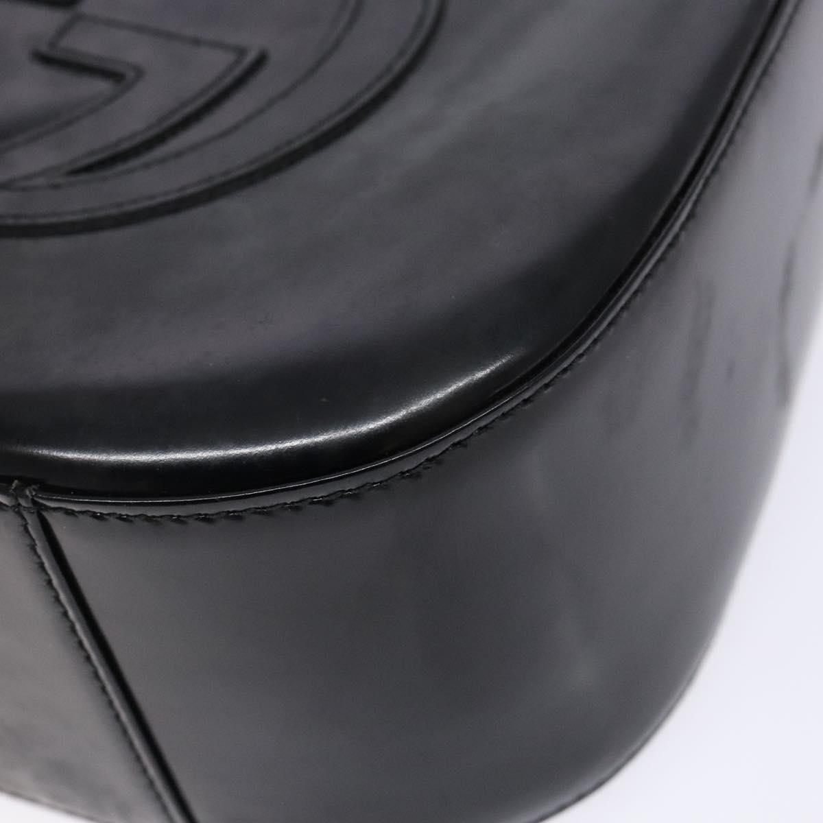 GUCCI Shoulder Bag Patent leather Black Silver 007 2046 0250 Auth ep10775